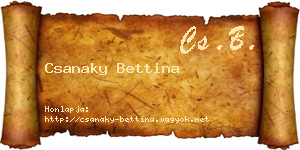 Csanaky Bettina névjegykártya